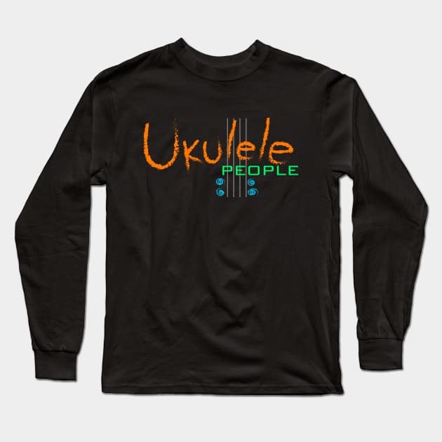 Ukulele People (orange) Long Sleeve T-Shirt by Gerty